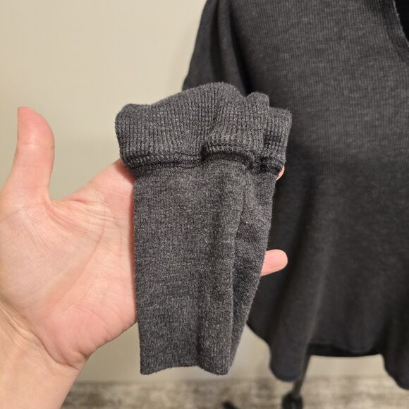 SUNDRY Take It Easy Thermal Graphic Print Long Sleeve 1 Small Top Gray Be Kind - Picture 4 of 10